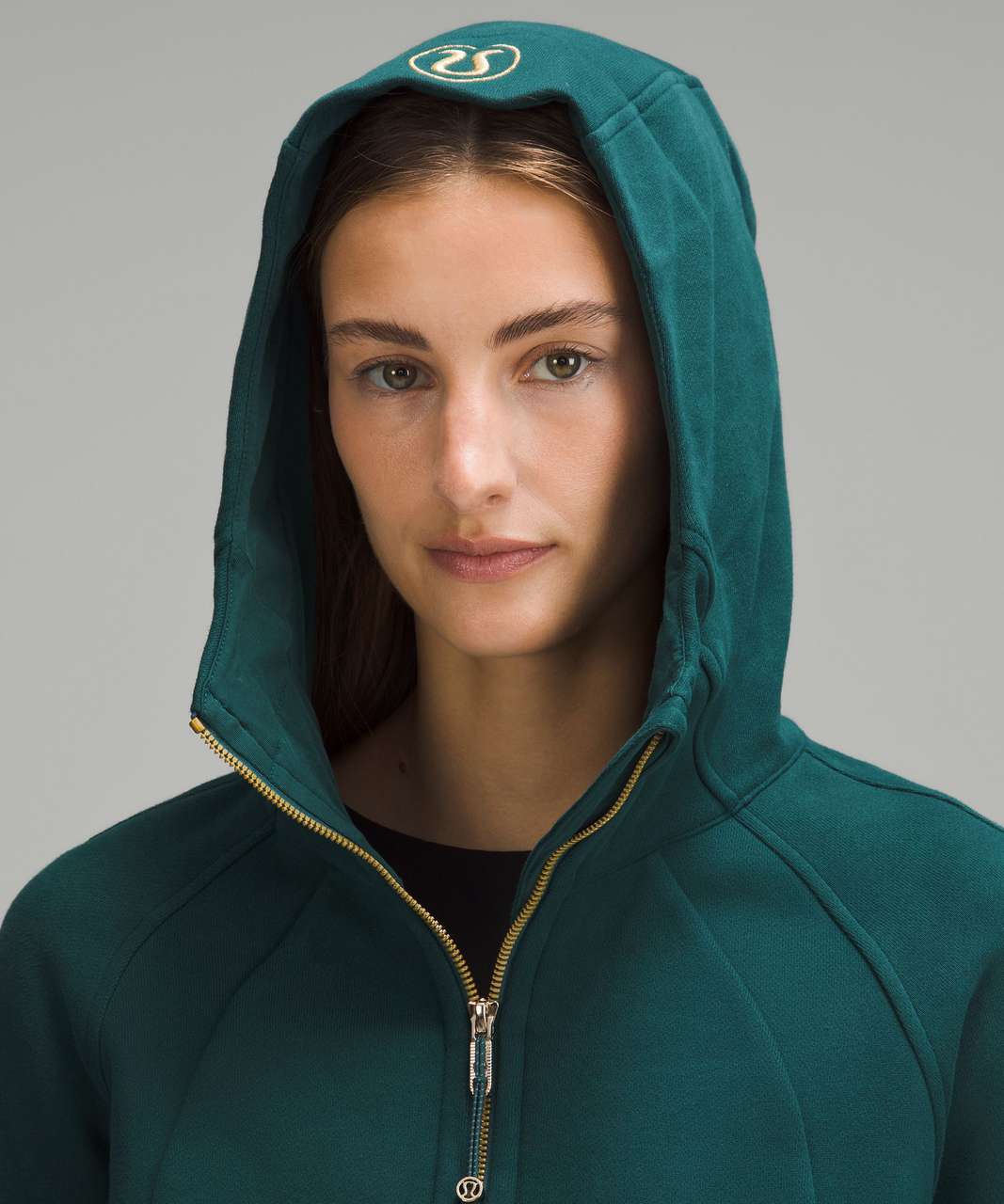 Lululemon Scuba Full-Zip Cropped Hoodie - Storm Teal - lulu fanatics