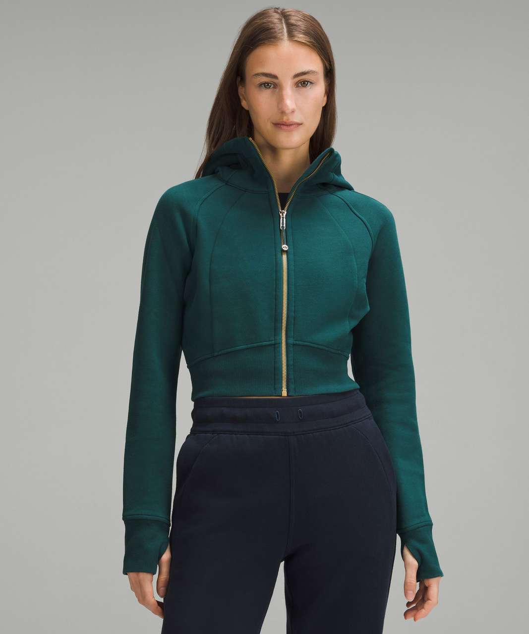 Lululemon Scuba Full-Zip Cropped Hoodie - Storm Teal