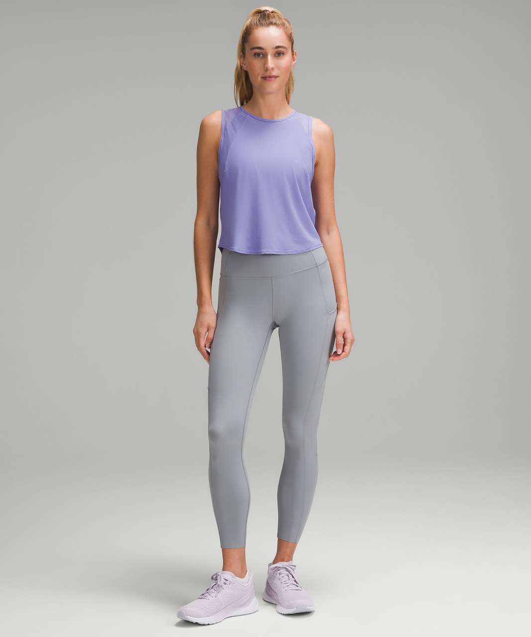 Lululemon Open-Back Cropped Training Tank Top - Mauve Grey / Shadow Grey -  lulu fanatics