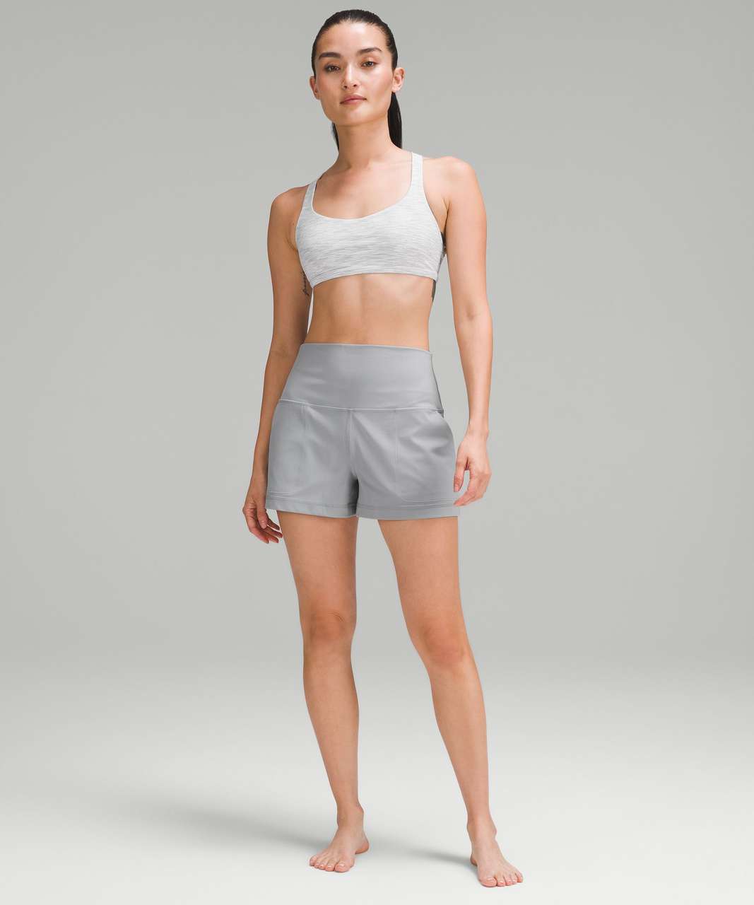 LNDR Wild Thing Sports Bra In Grey in Blue