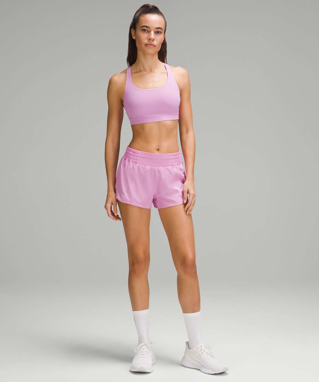 Lululemon Energy Longline Bra *Medium Support, B–D Cups - Meadowsweet Pink  - lulu fanatics