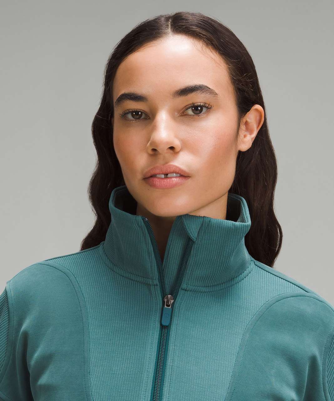 Lululemon Brushed Softstreme Ribbed Half Zip - Storm Teal - lulu fanatics