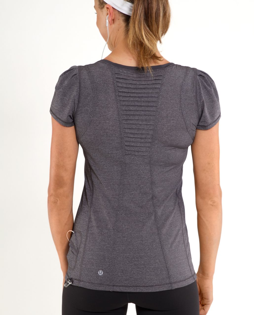 Lululemon Run:  Back On Track Short Sleeve Tech - Coal