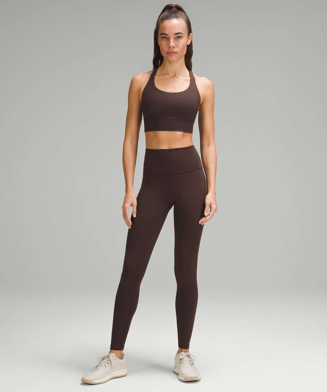 Lululemon Energy Longline Bra *Medium Support, B–D Cups - Espresso - lulu  fanatics