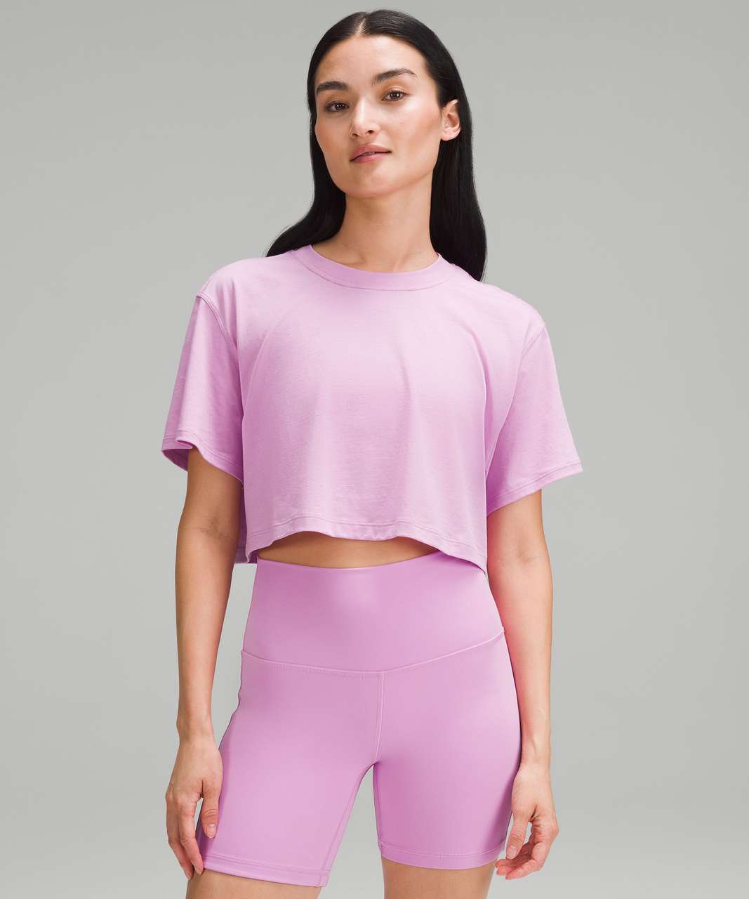 Lululemon All Yours Cropped T-Shirt - Sonic Pink (First Release) - lulu  fanatics