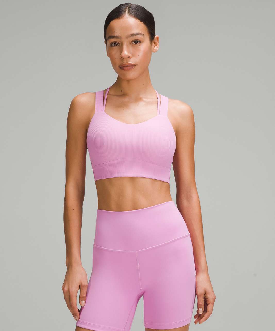 lululemon athletica, Intimates & Sleepwear, Like A Cloud Highneck  Longline Bra Light Support Bc Cup Pink Peony