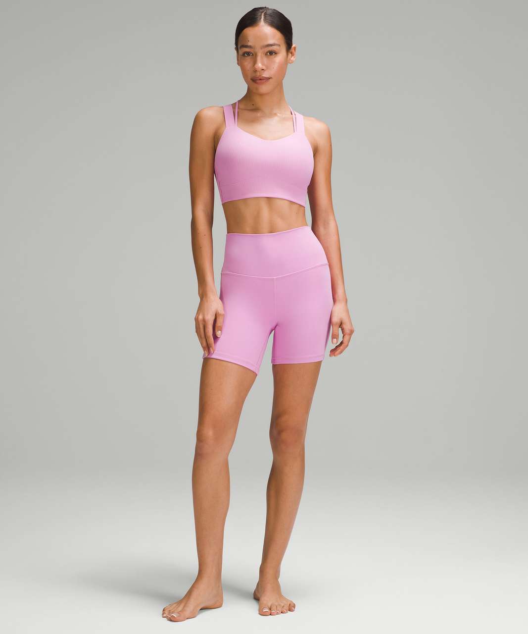 Lululemon Like a Cloud Longline Ribbed Bra *Light Support, D/DD Cups -  Dahlia Mauve - lulu fanatics