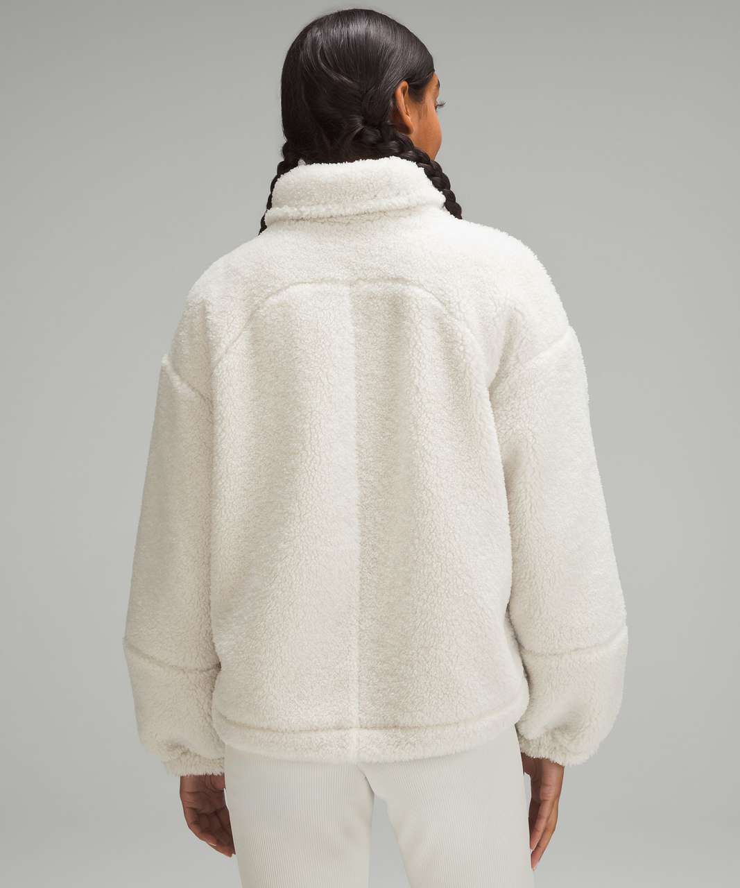 Lululemon Cinchable Fleece Zip-Up - White Opal - lulu fanatics