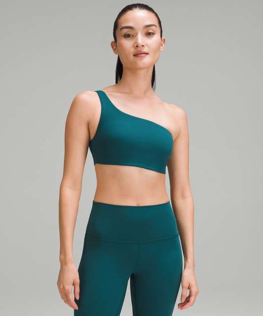 Ribbed Nulu Asymmetrical Yoga Bra *Light Support, A/B Cup, Wild Indigo