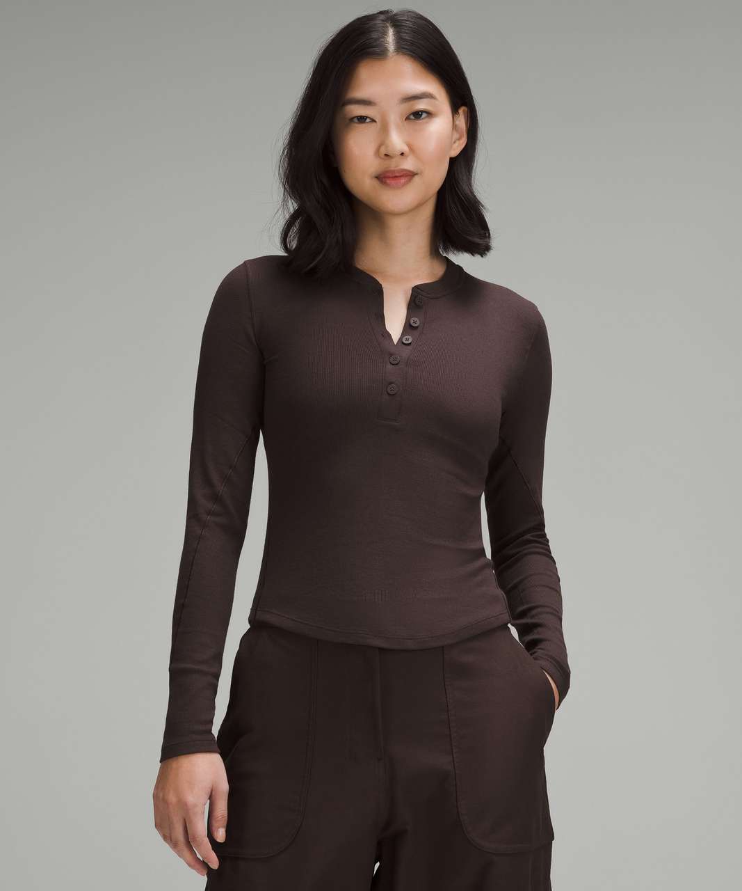 Lululemon Hold Tight Long-Sleeve Henley - Espresso