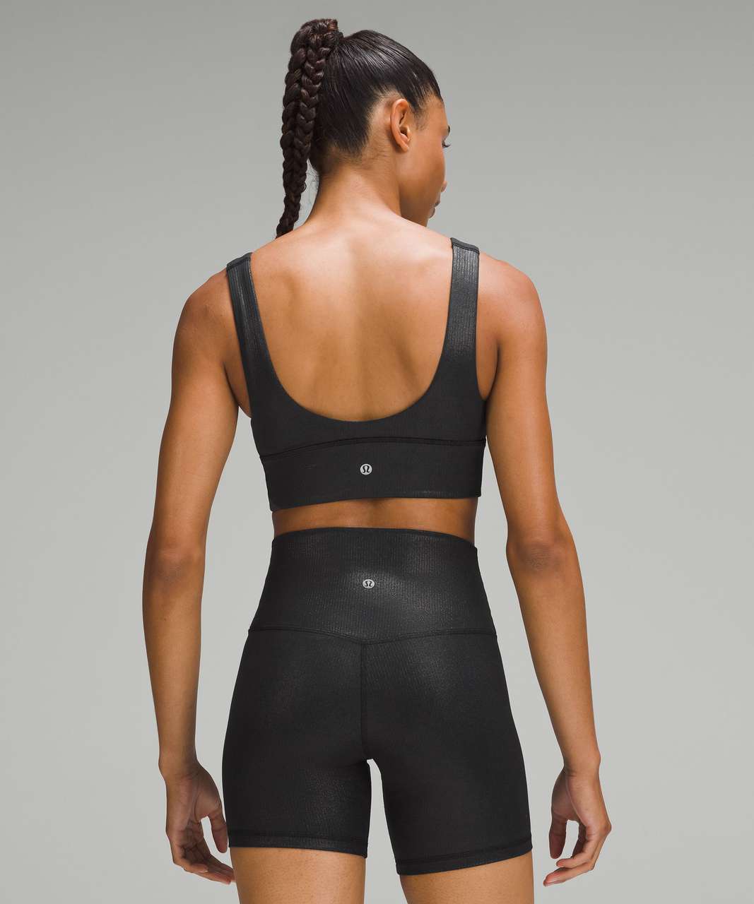 Lululemon Align Ribbed V-Neck Bra *Light Support, A/B Cup Shine - Black -  lulu fanatics