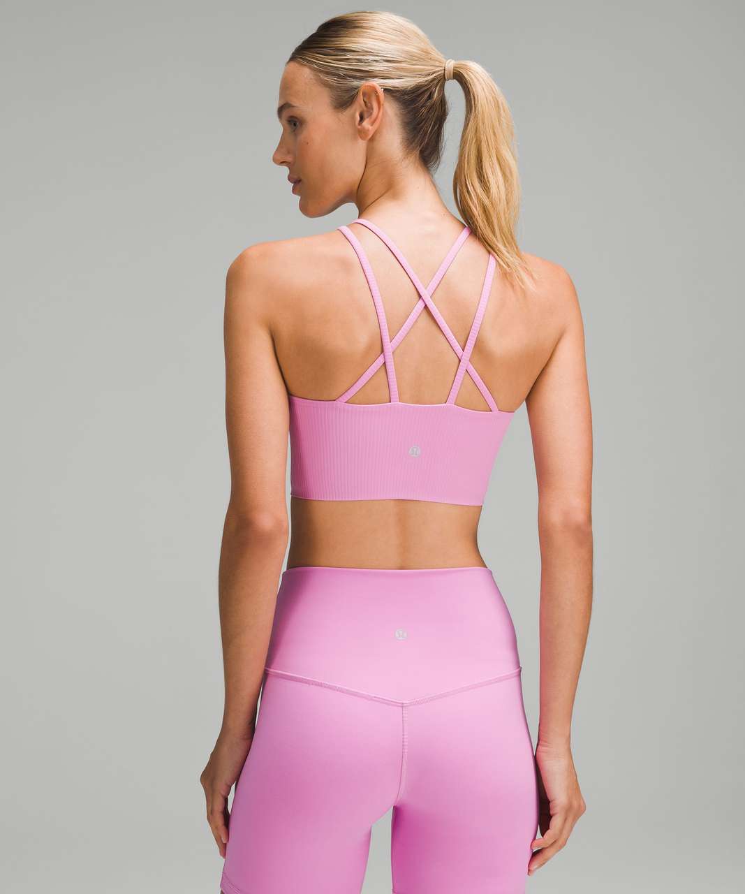 Lululemon Like a Cloud High-Neck Longline Ribbed Bra *Light Support, B/C Cup  - Dahlia Mauve - lulu fanatics