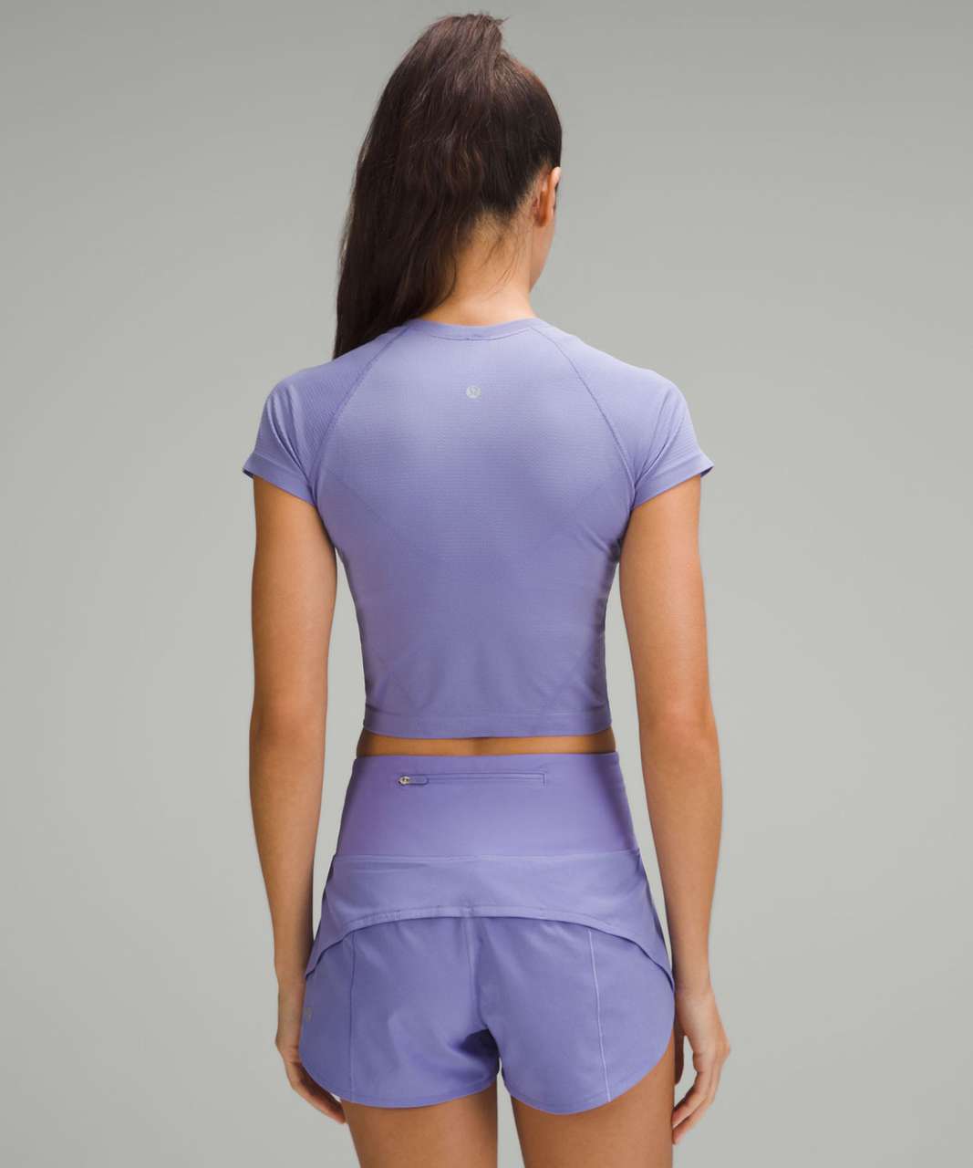 Lululemon Swiftly Tech Cropped Short-Sleeve Shirt 2.0 - Dark Lavender / Dark Lavender