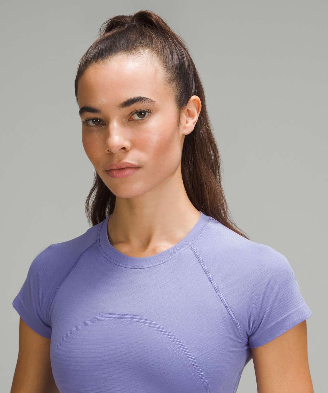 Lululemon Swiftly Tech Cropped Short-Sleeve Shirt 2.0 - Dark Lavender / Dark Lavender