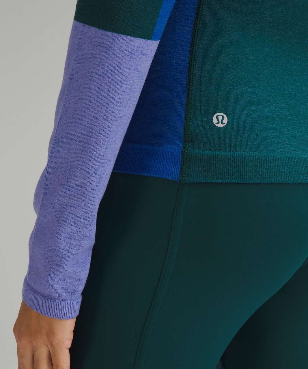 Lululemon Keep the Heat Thermal Long-Sleeve Shirt *Colourblock - Storm Teal / Blazer Blue Tone / Dark Lavender