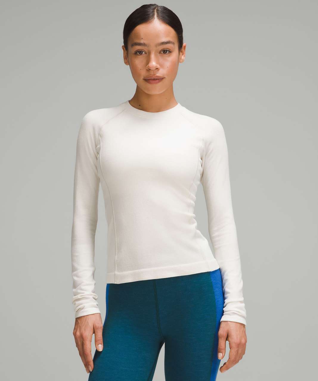 Lululemon Keep the Heat Thermal Long-Sleeve Shirt *Colourblock - Natural Ivory / Bone / White