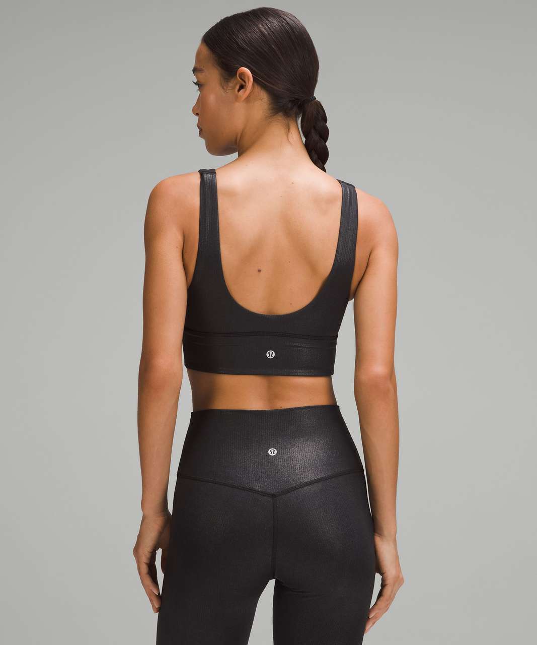 Lululemon Align Ribbed V-Neck Bra *Light Support, C/D Cup Shine - Black - lulu  fanatics