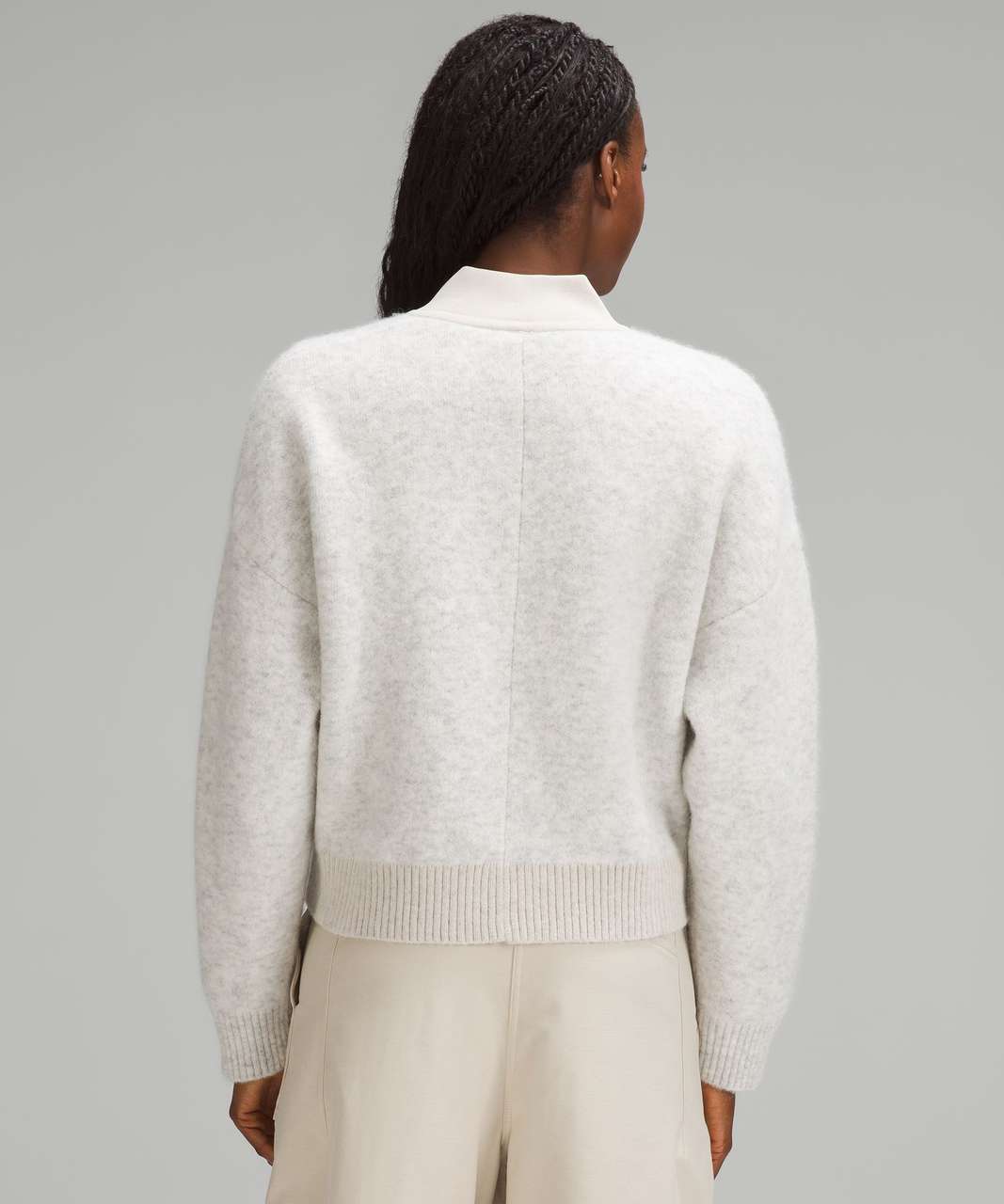 Lululemon Alpaca Wool-Blend Knit Bomber Jacket - Heathered Light