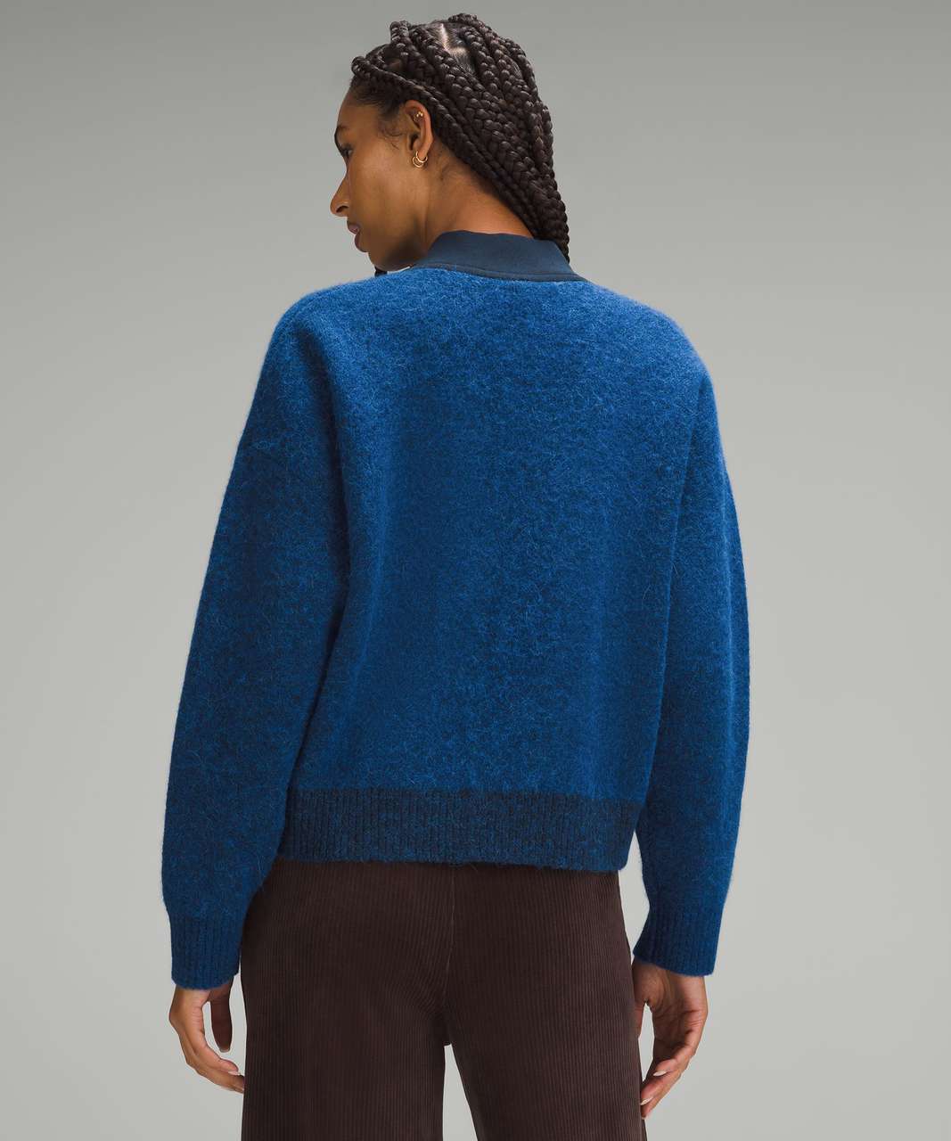 Ribbed-knit alpaca wool-blend bralette in blue - Alanui