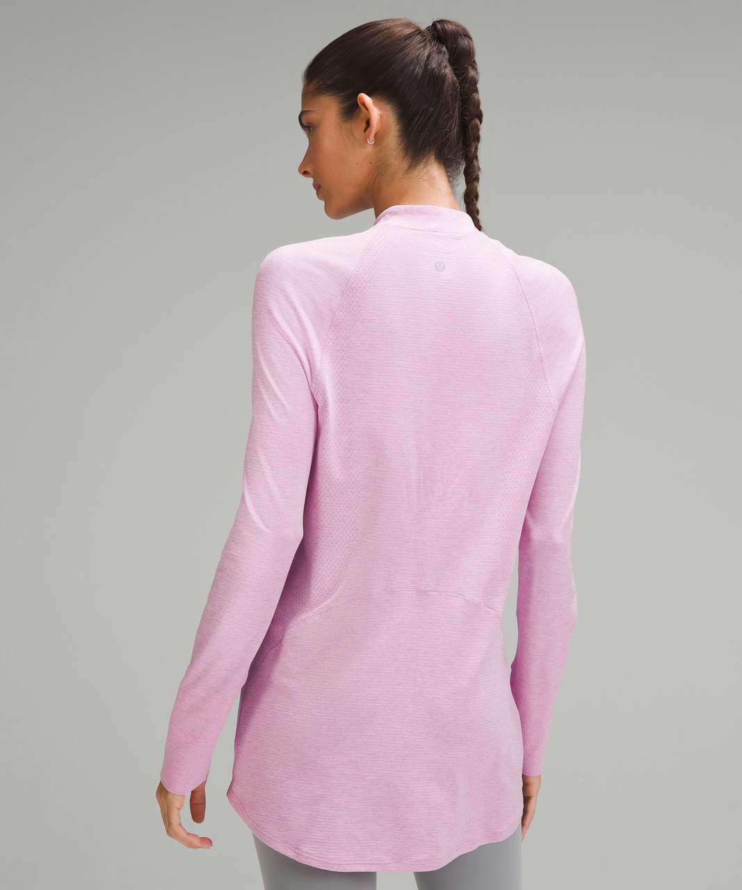 Lululemon Swiftly Relaxed Long-Length Half Zip - Dahlia Mauve / Meadowsweet Pink