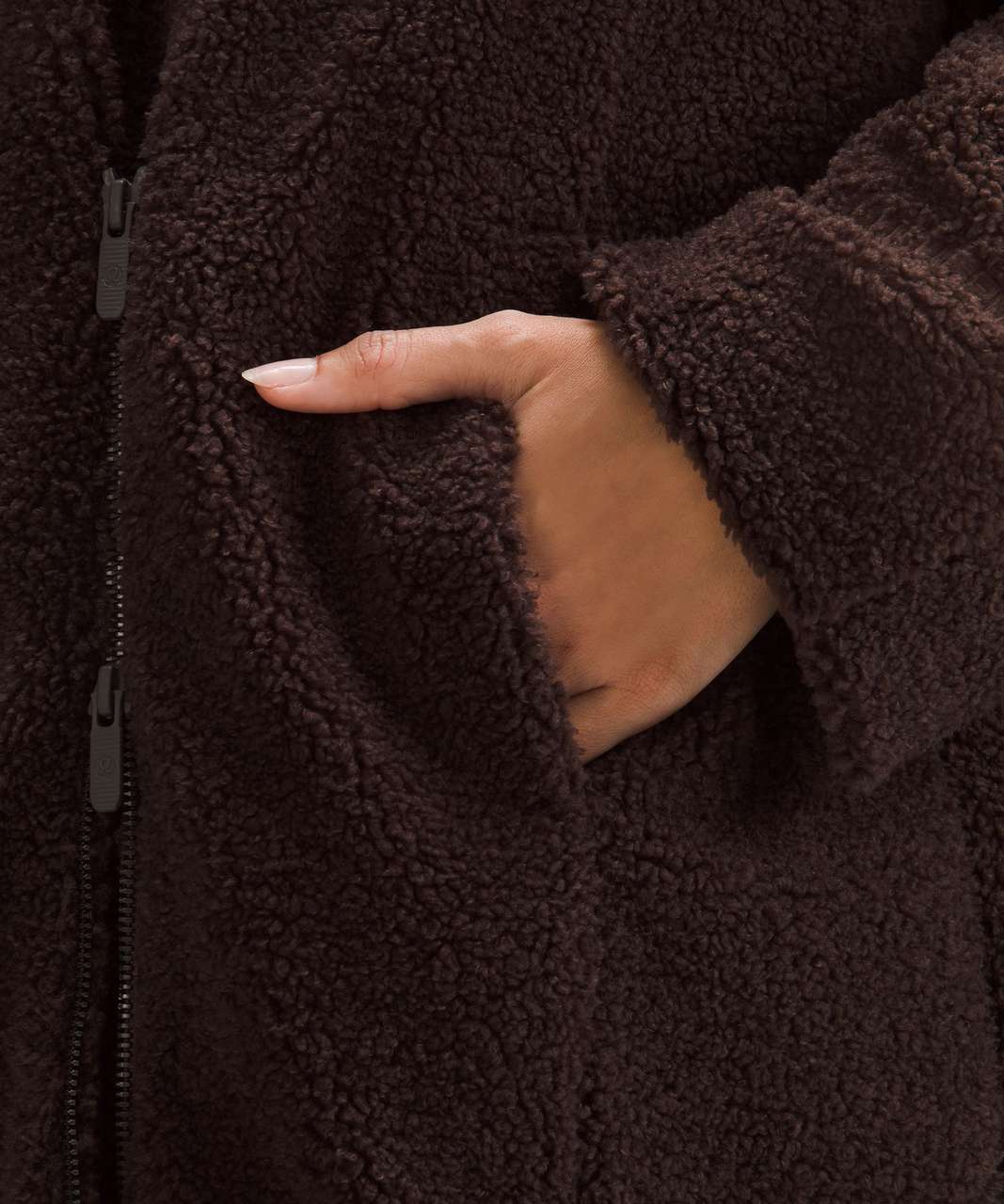 Lululemon Textured Fleece Long Collared Jacket - Espresso