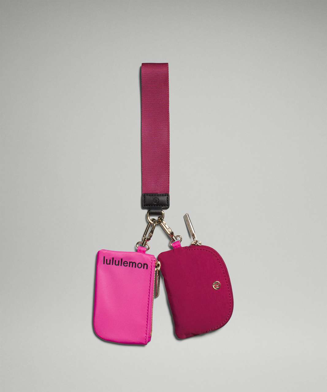 Lululemon Dual Pouch Wristlet - Sonic Pink / Pomegranate / Black