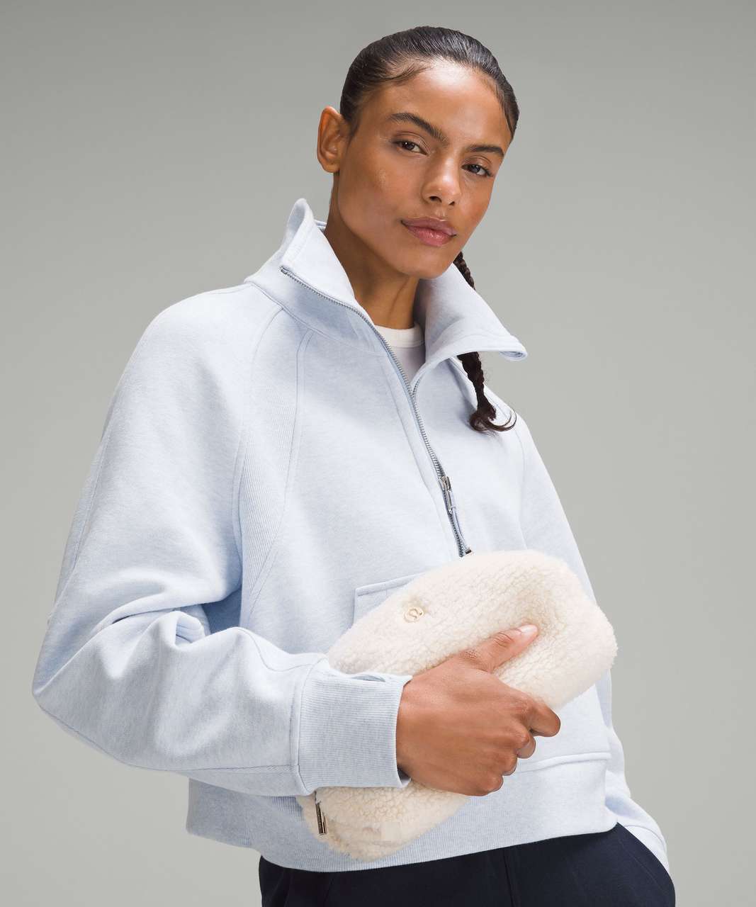 Lululemon Cinchable Fleece Zip-Up - White Opal - lulu fanatics