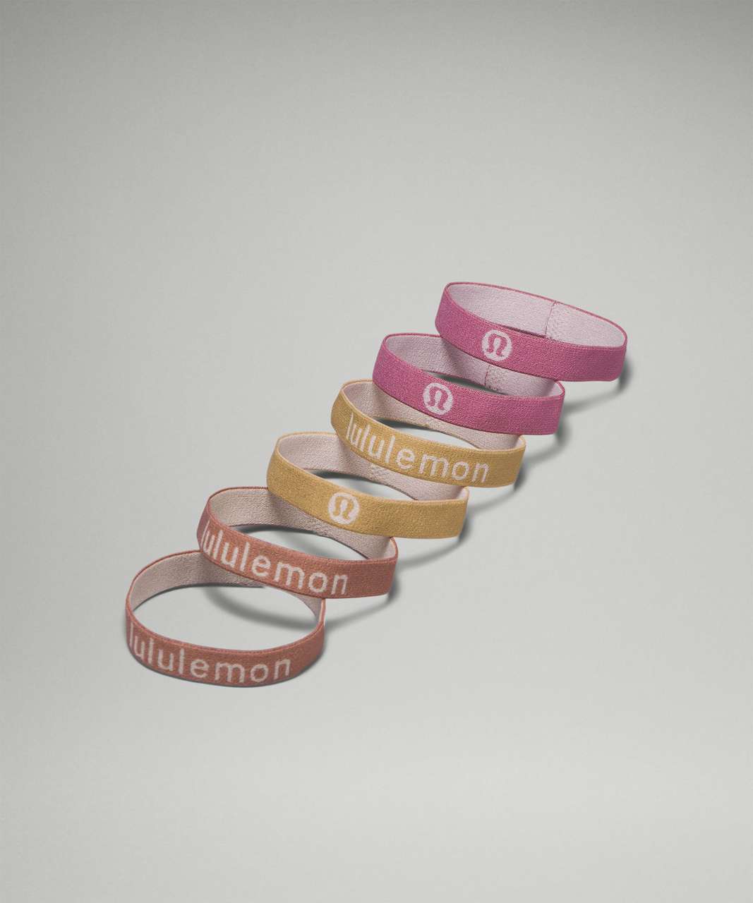 Lululemon Flat Hair Elastics *6 Pack - Twilight Rose / Twilight Rose / Gleam / Gleam / Velvet Dust / Velvet Dust