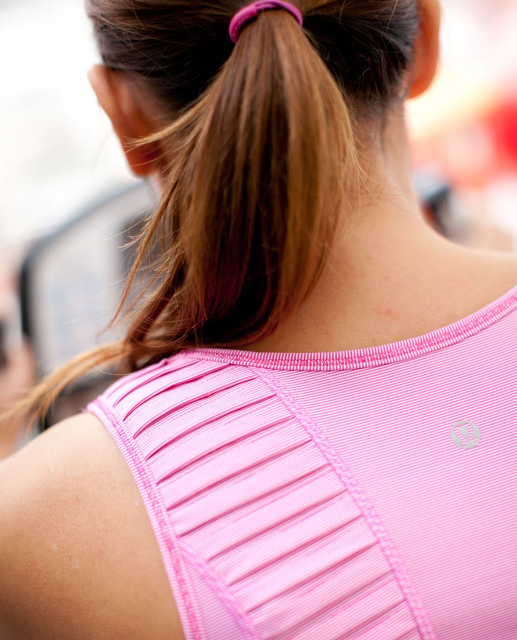 Lululemon Run:  Stay On Course Tank - Paris Pink White Microstripe