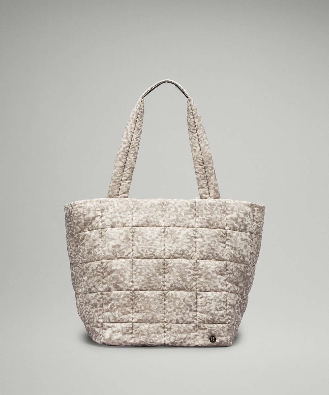 Lululemon Quilted Grid Tote Bag 26L - Lined Leopard White Opal Carbon Dust / Carbon Dust