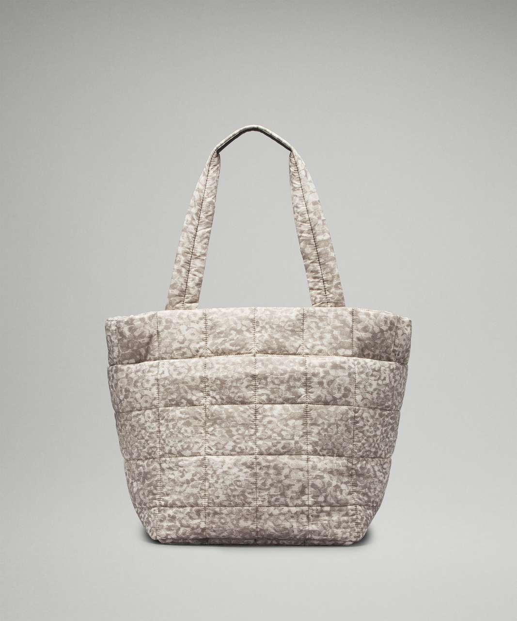 Lululemon Quilted Grid Tote Bag 26L - Lined Leopard White Opal Carbon Dust / Carbon Dust