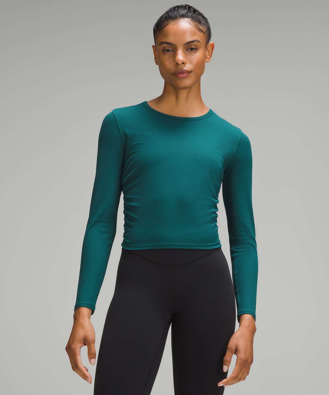 Lululemon All It Takes Ribbed Nulu Long-Sleeve Shirt - Storm Teal - lulu  fanatics