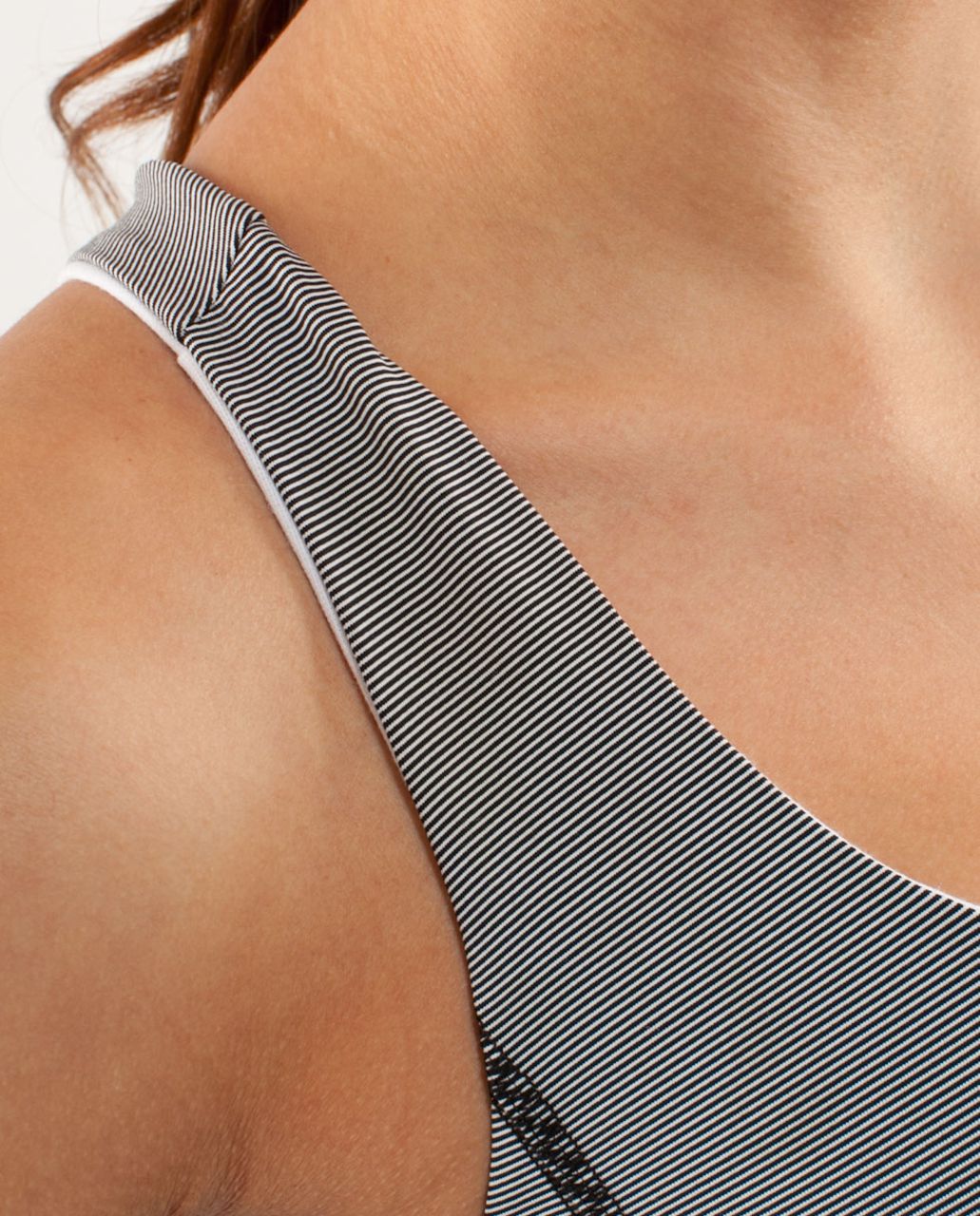 Lululemon Run:  Your Heart Out Tank - Heathered Black /  White Black Microstripe