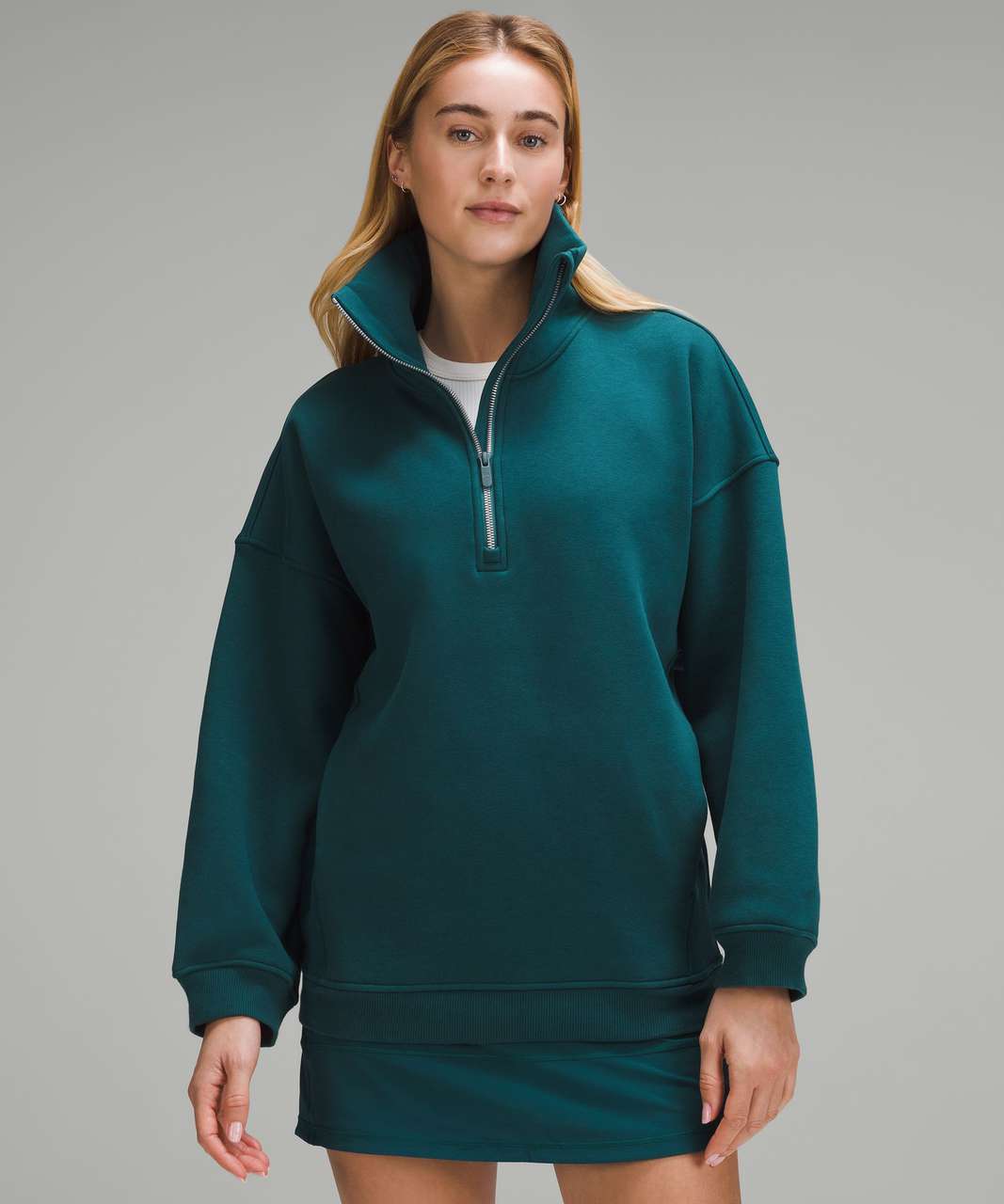 Lululemon Thick Fleece Half Zip - Storm Teal - lulu fanatics Lululemon Thick Fleece Half Zip - Storm Teal - lulu fanatics