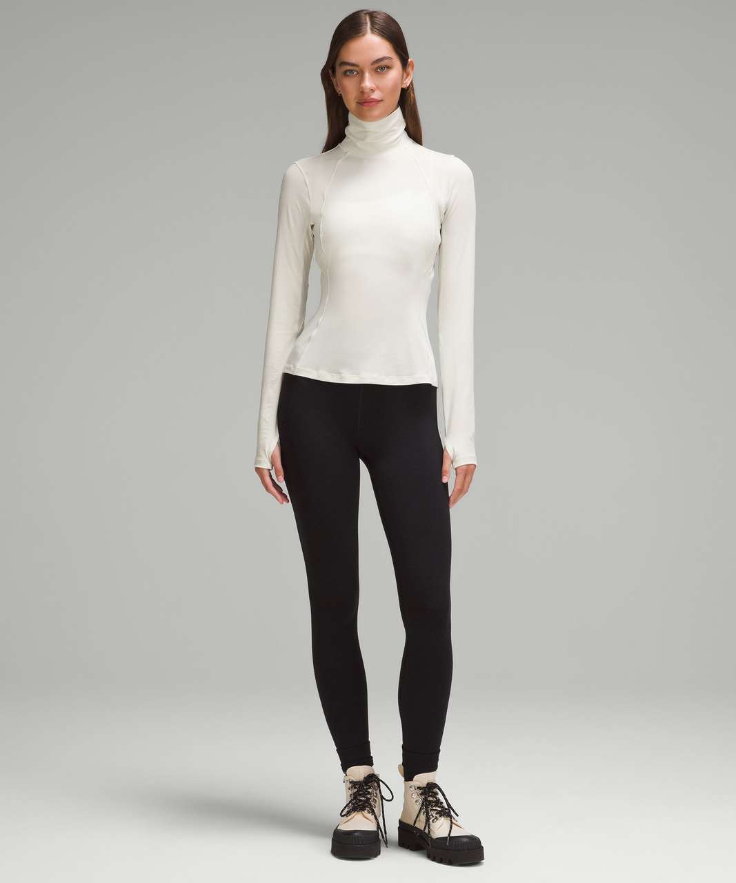 Lululemon Long-Sleeve Jersey Turtleneck - Bone - lulu fanatics