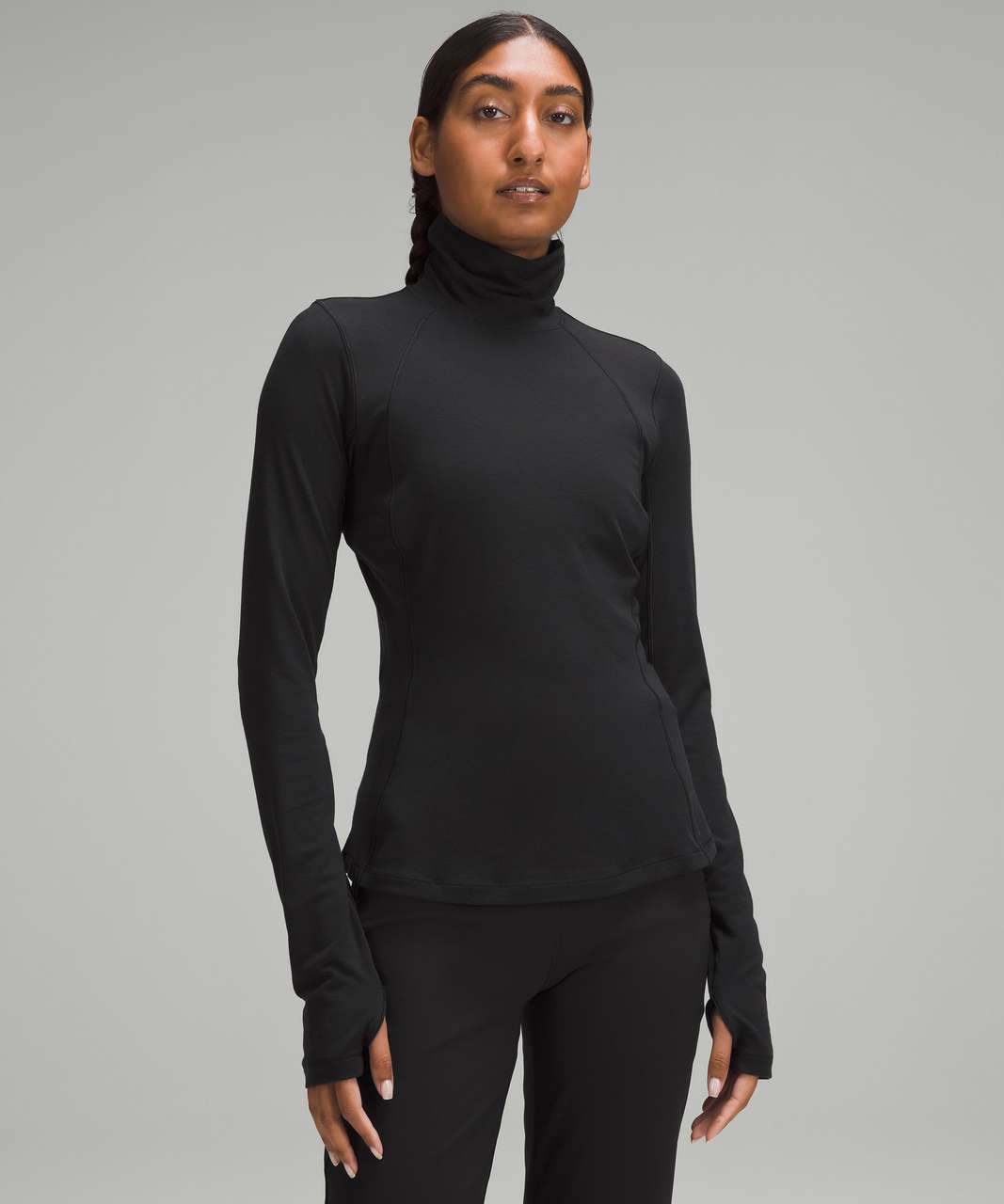 Black Scuba high-neck cotton-blend jersey sweater, lululemon