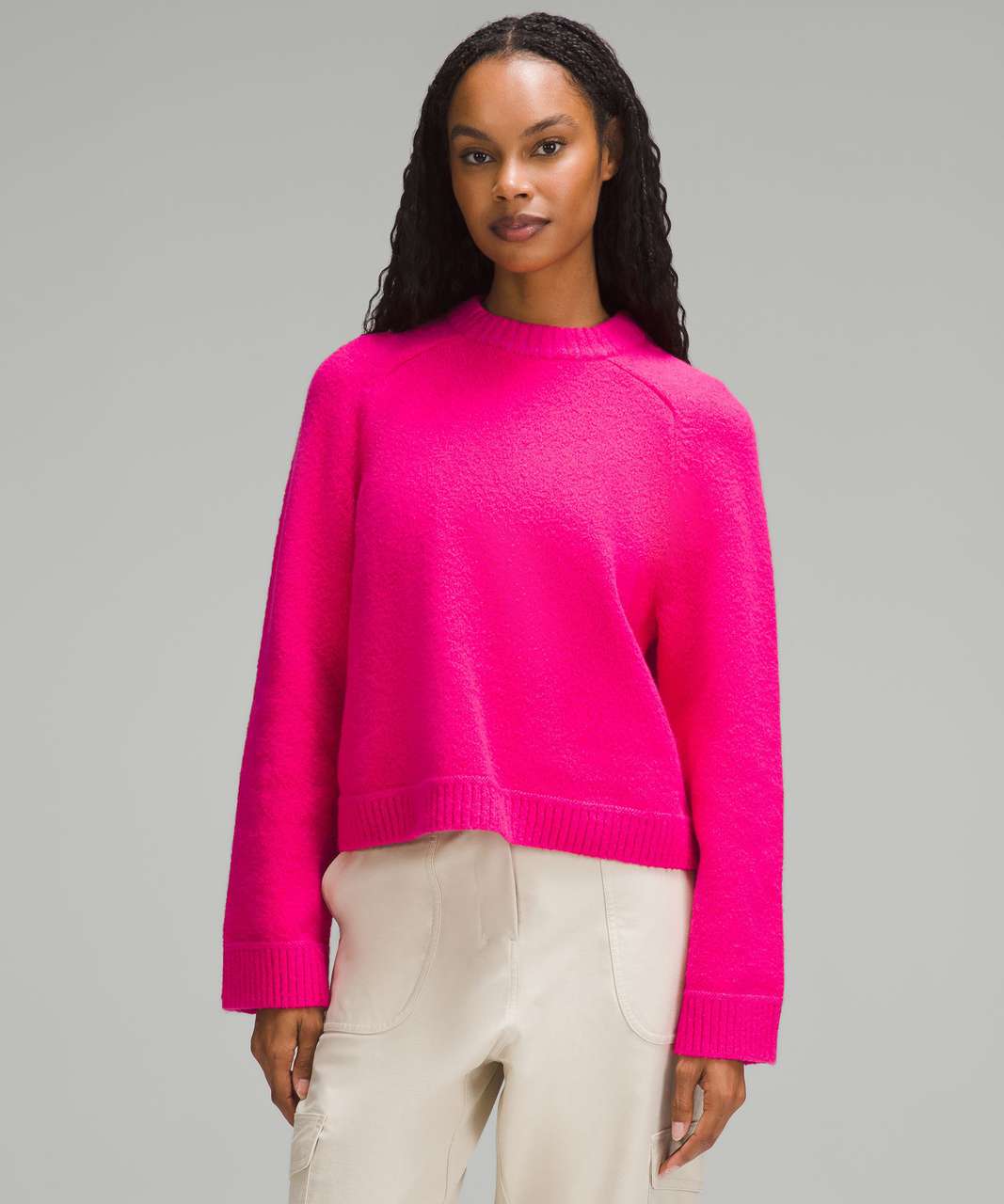 Lululemon Brushed Cotton Merino Blend Crewneck - Sonic Pink - lulu fanatics