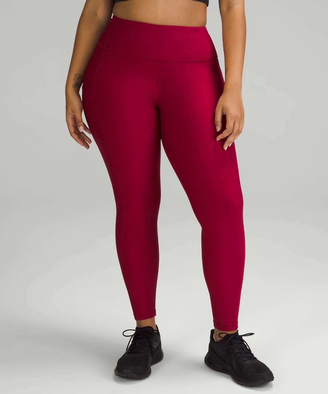 Lululemon Fast and Free High-Rise Fleece Tight 28 - Black - lulu fanatics