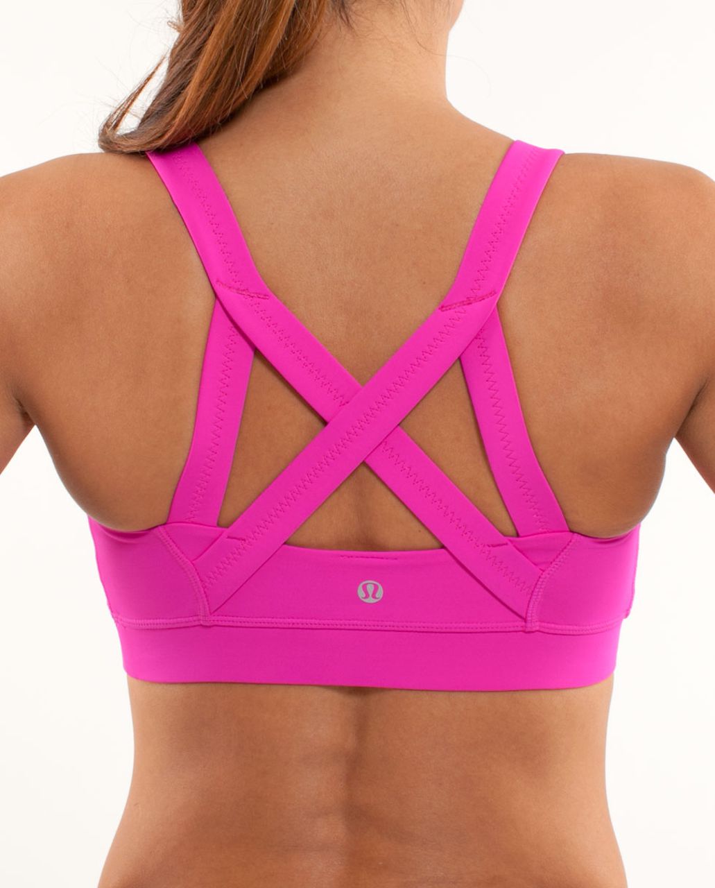 Lululemon Athletica Sports Bra w Criss Crossed Back Straps Pink Gray Size 4  - XS