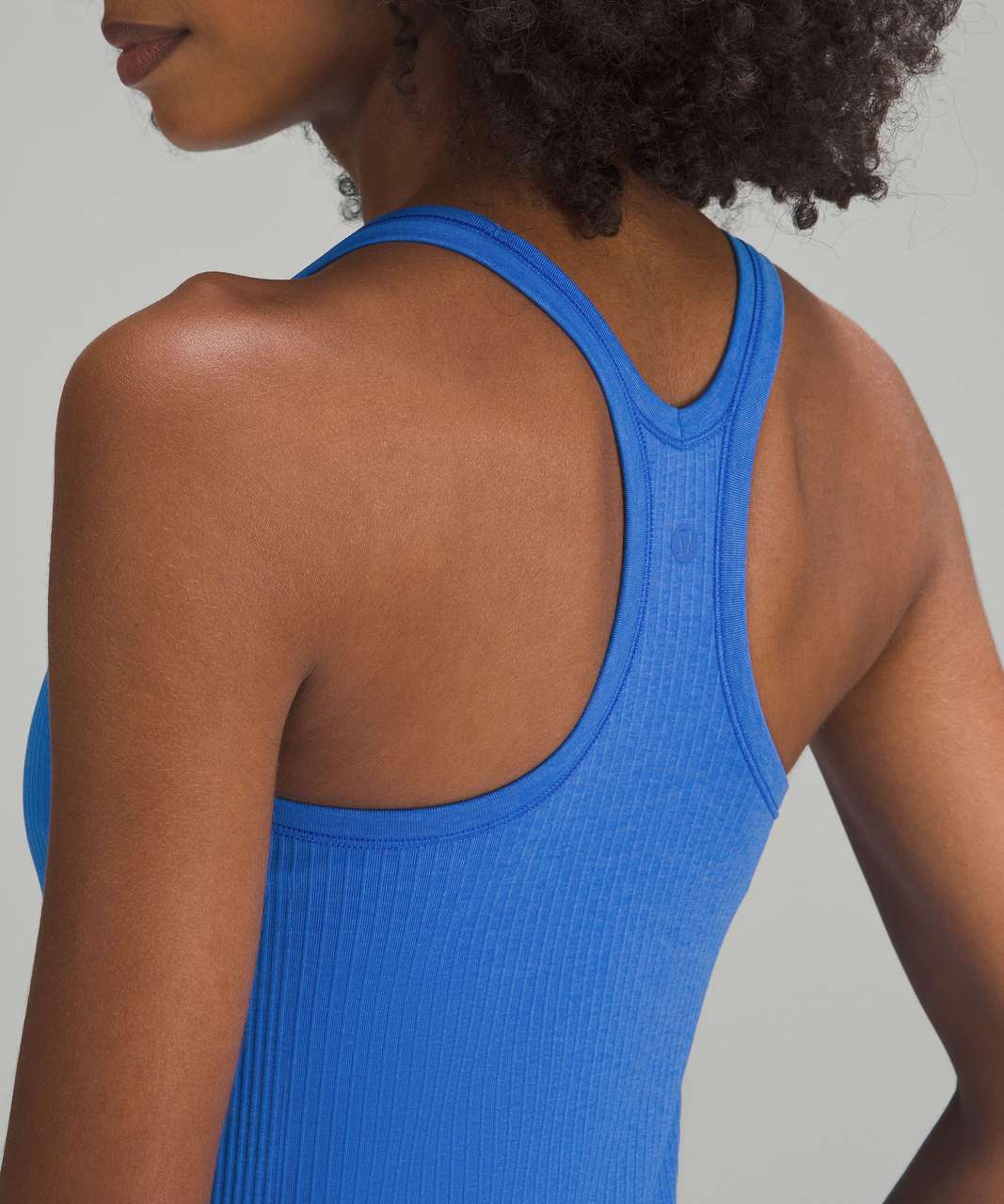 Lululemon Ebb to Street Cropped Tank Distorted Noise Mineral Blue