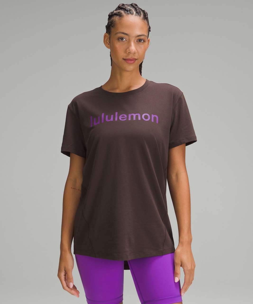 Lululemon Cotton-Blend Logo Training T-Shirt *Graphic - Espresso