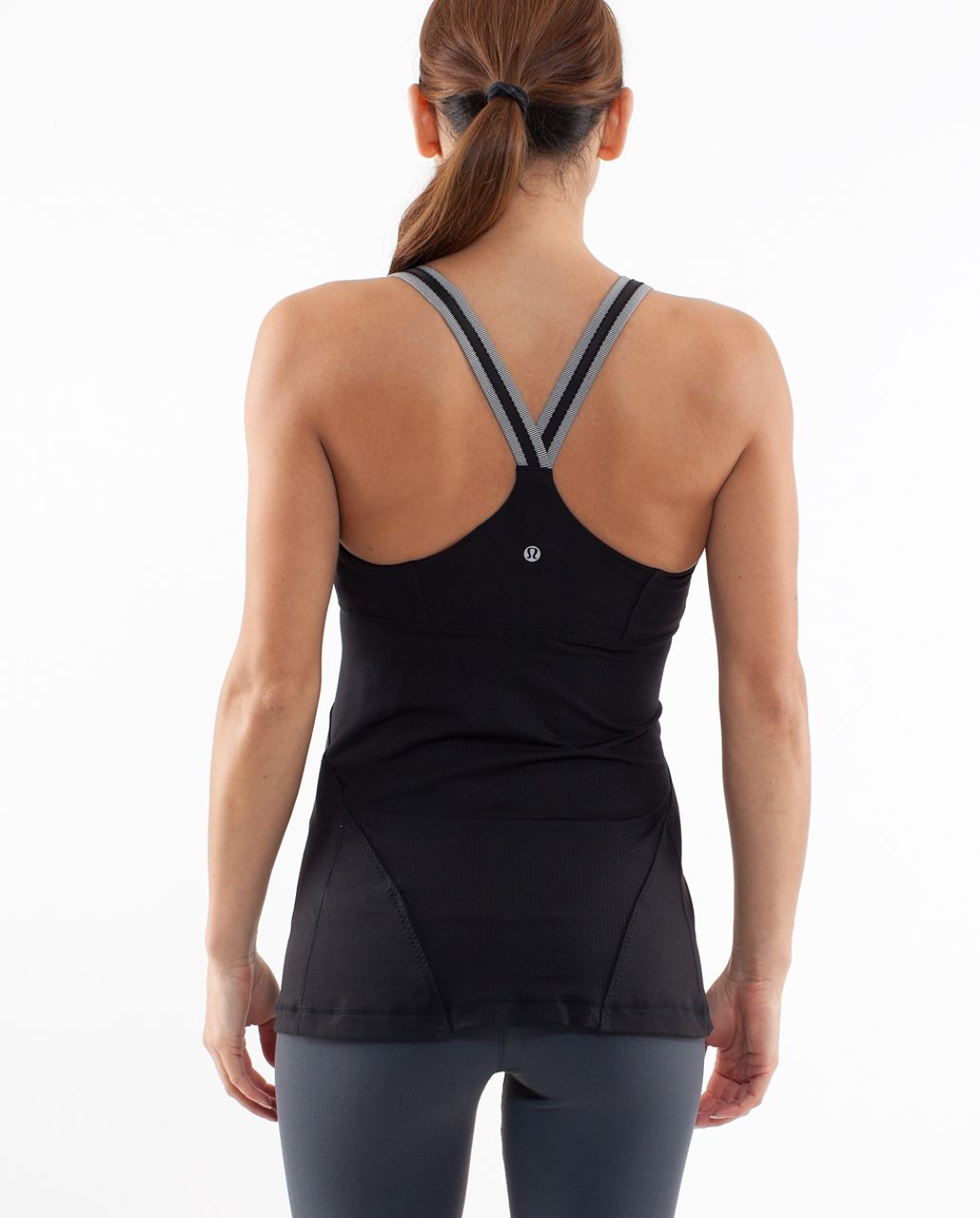 Lululemon Cross My Heart Tank - Black /  White Black Microstripe