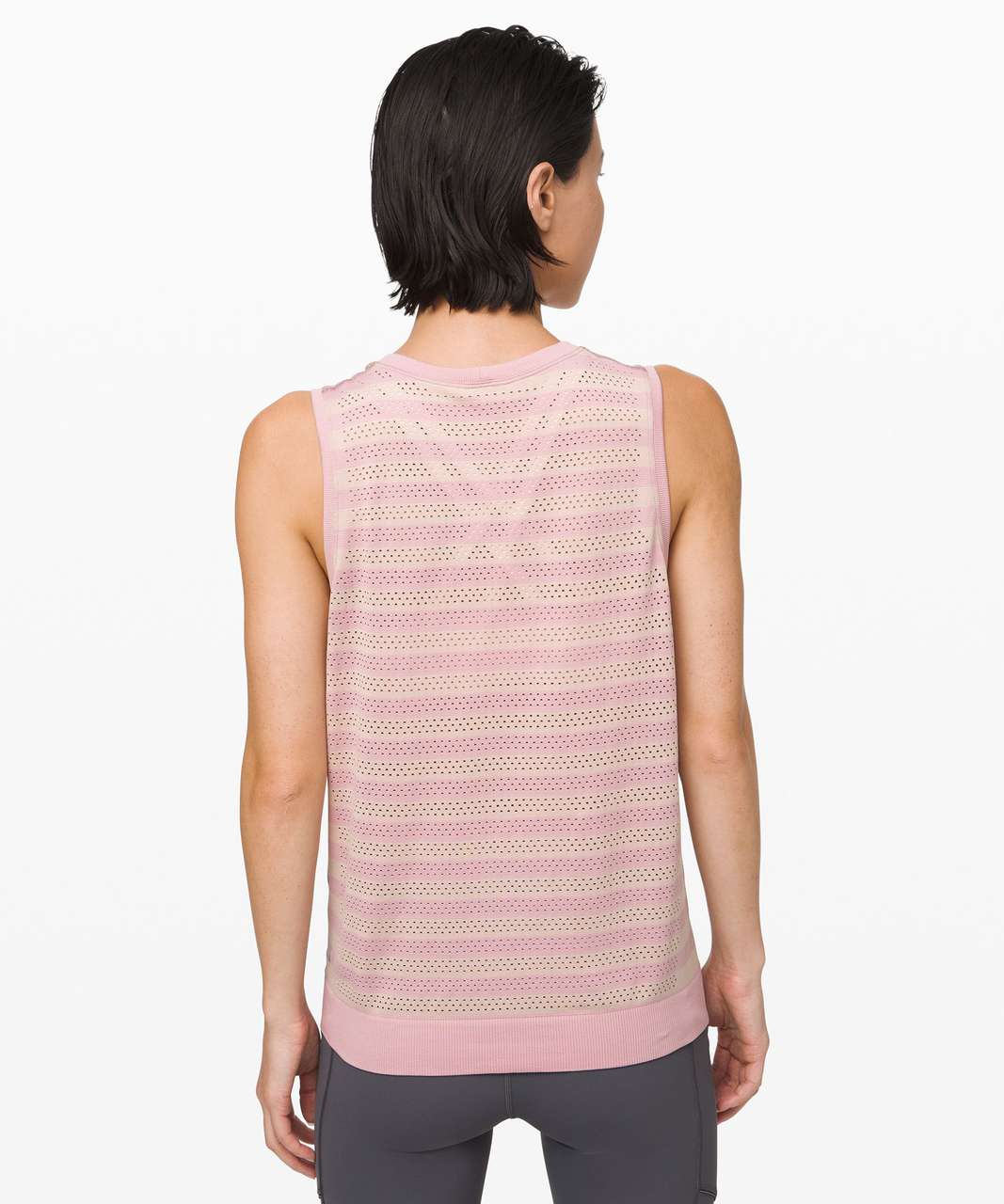 Lululemon Breeze By Tank Top *Stripe - Pink Taupe / Pink Bliss
