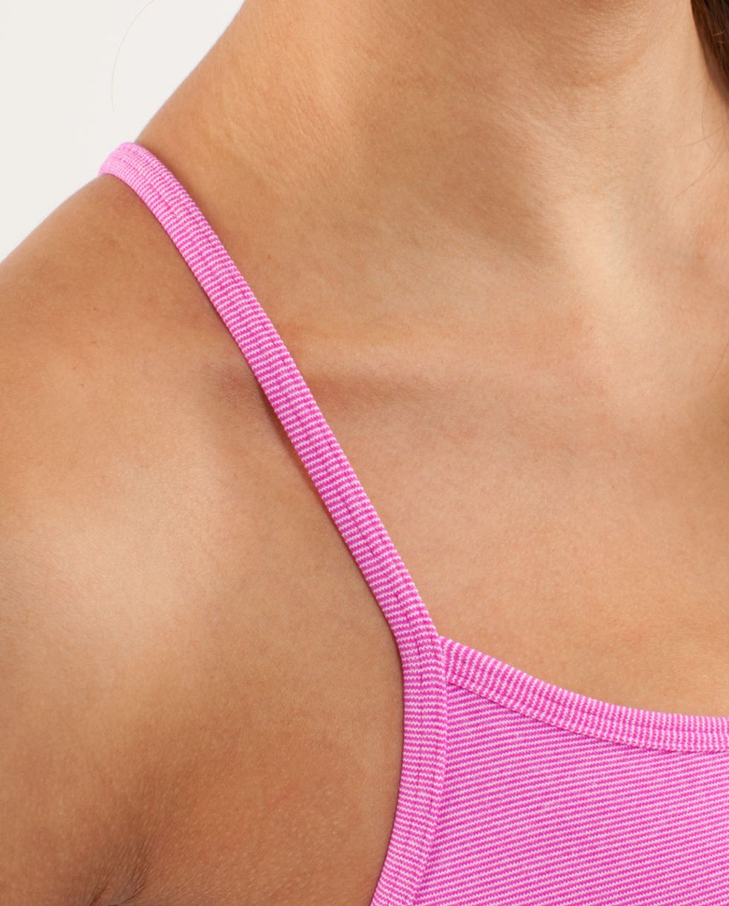 Lululemon Power Y Tank - Paris Pink White Microstripe