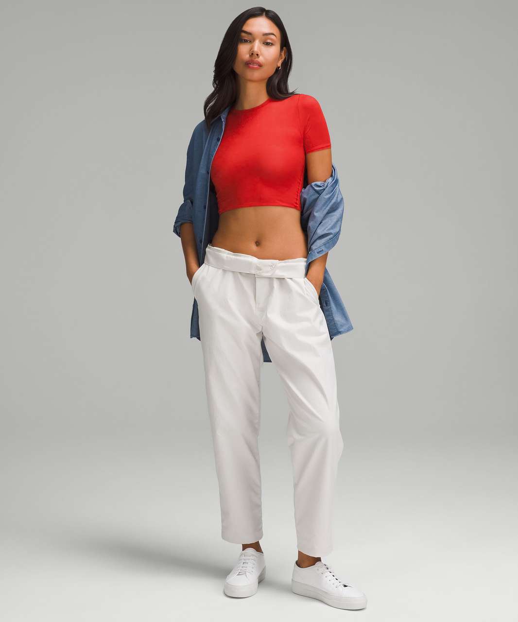 Lululemon Wundermost Ultra-Soft Nulu Crewneck Cropped T-Shirt