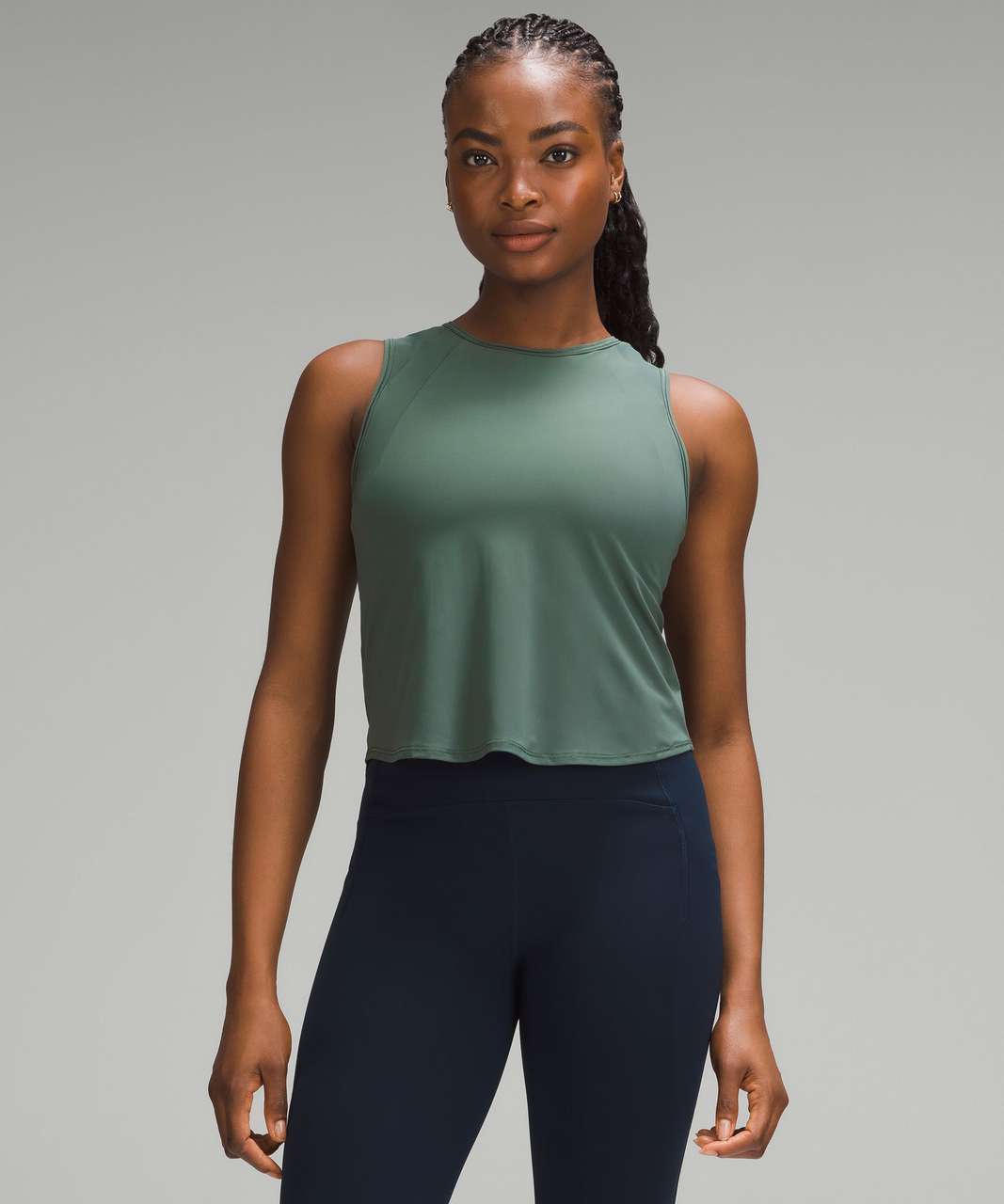 Lululemon Sculpt Cropped Tank Top - Dark Forest