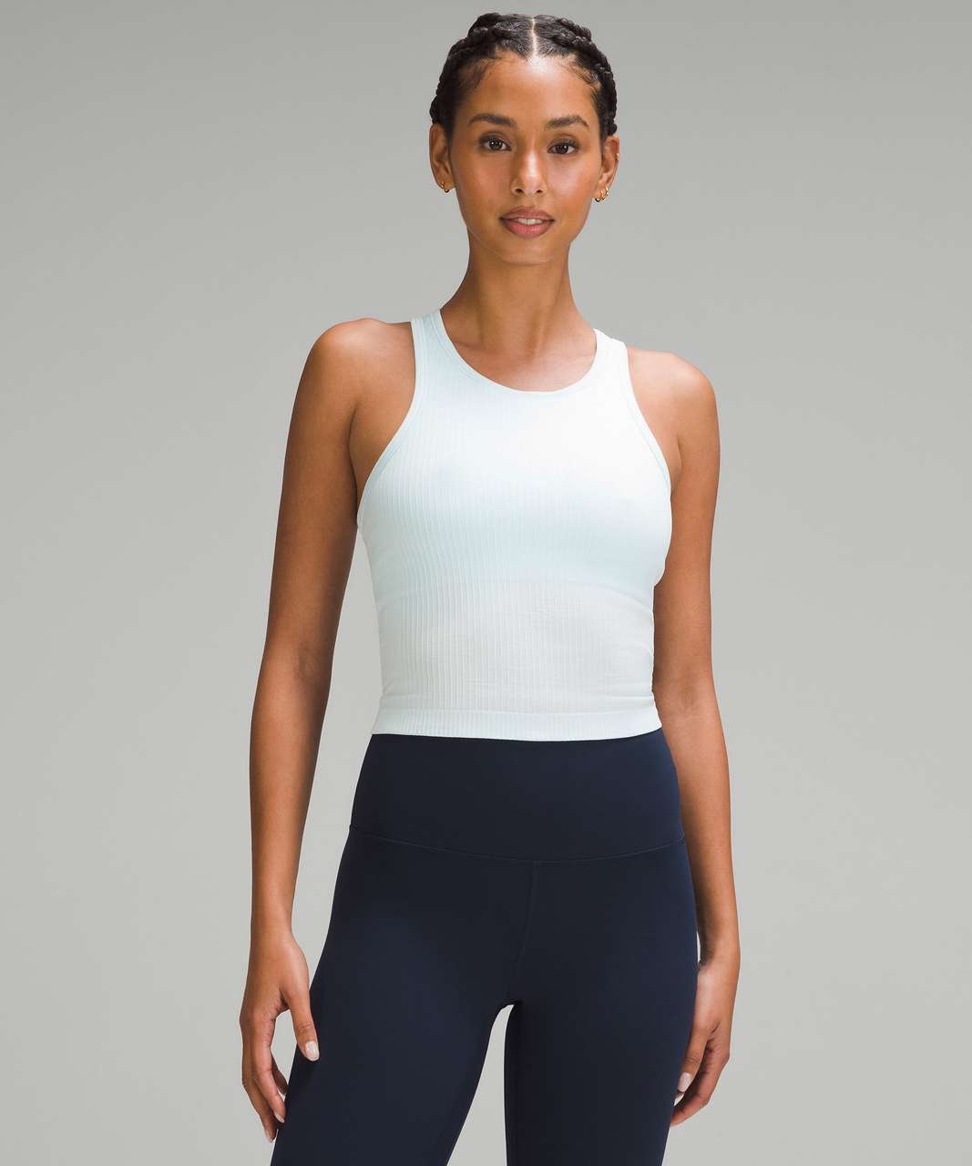 Lululemon Ebb to Street Cropped Racerback Tank Top - Rainforest