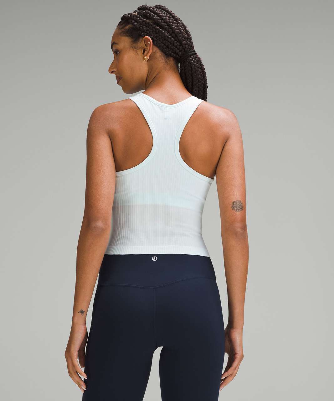 Lululemon Ebb to Street Cropped Racerback Tank Top - Sheer Blue - lulu  fanatics