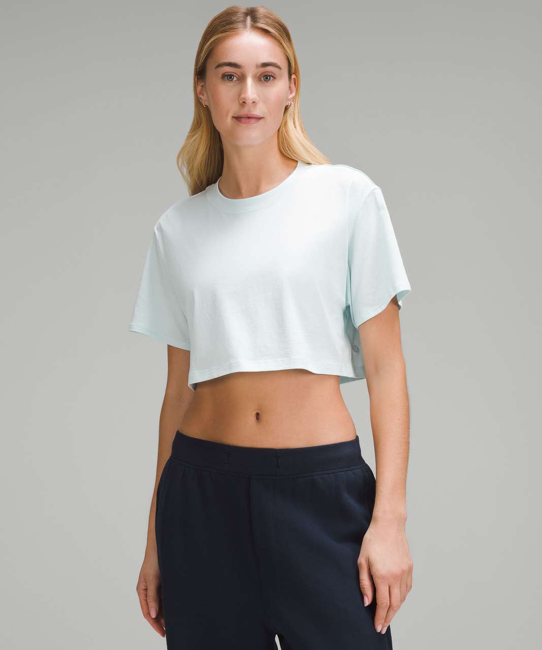 Lululemon All Yours Cropped T-Shirt - Sheer Blue - lulu fanatics