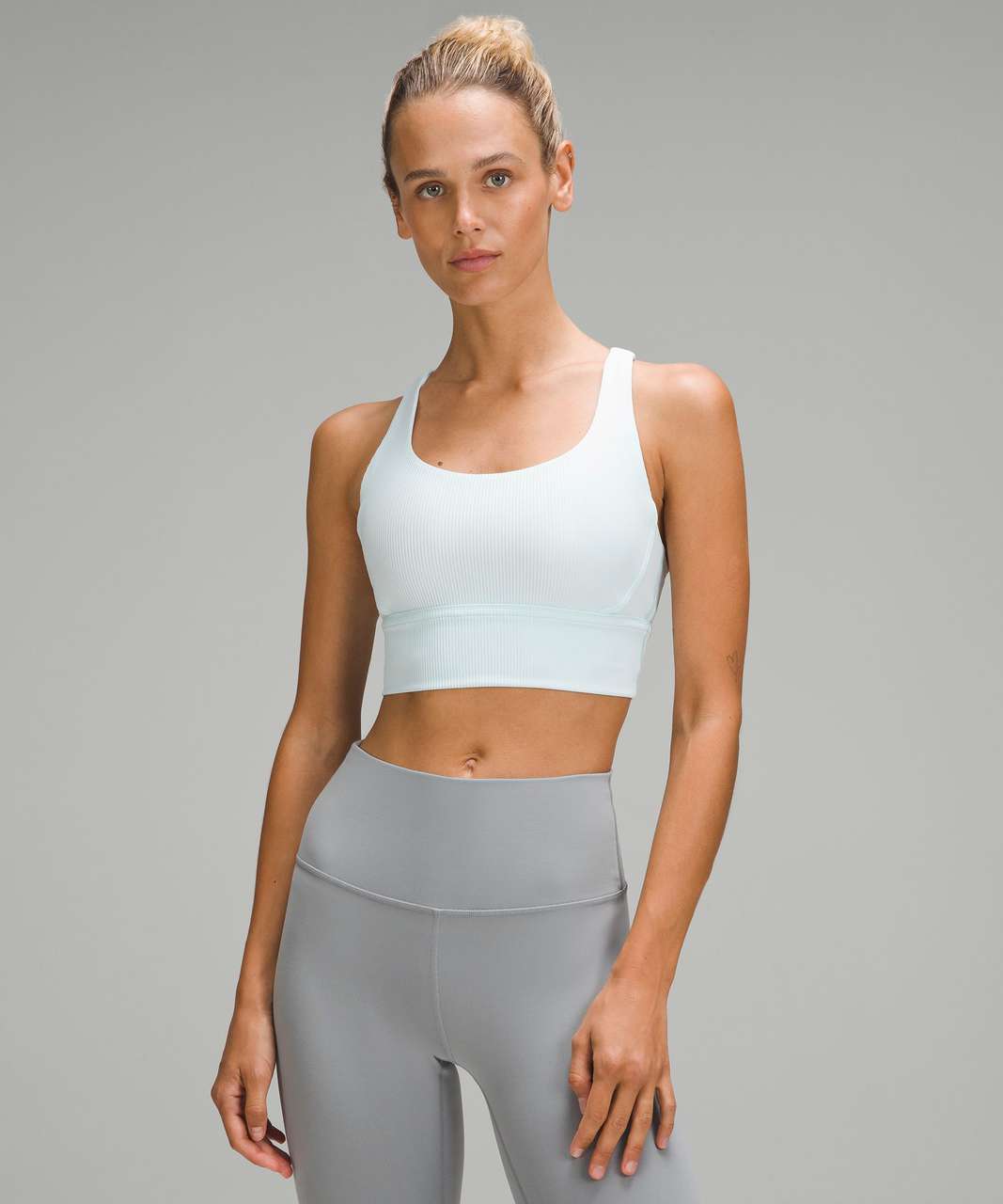 lululemon athletica Energy Longline Ribbed Bra Medium Support, B-d Cups in  Grey